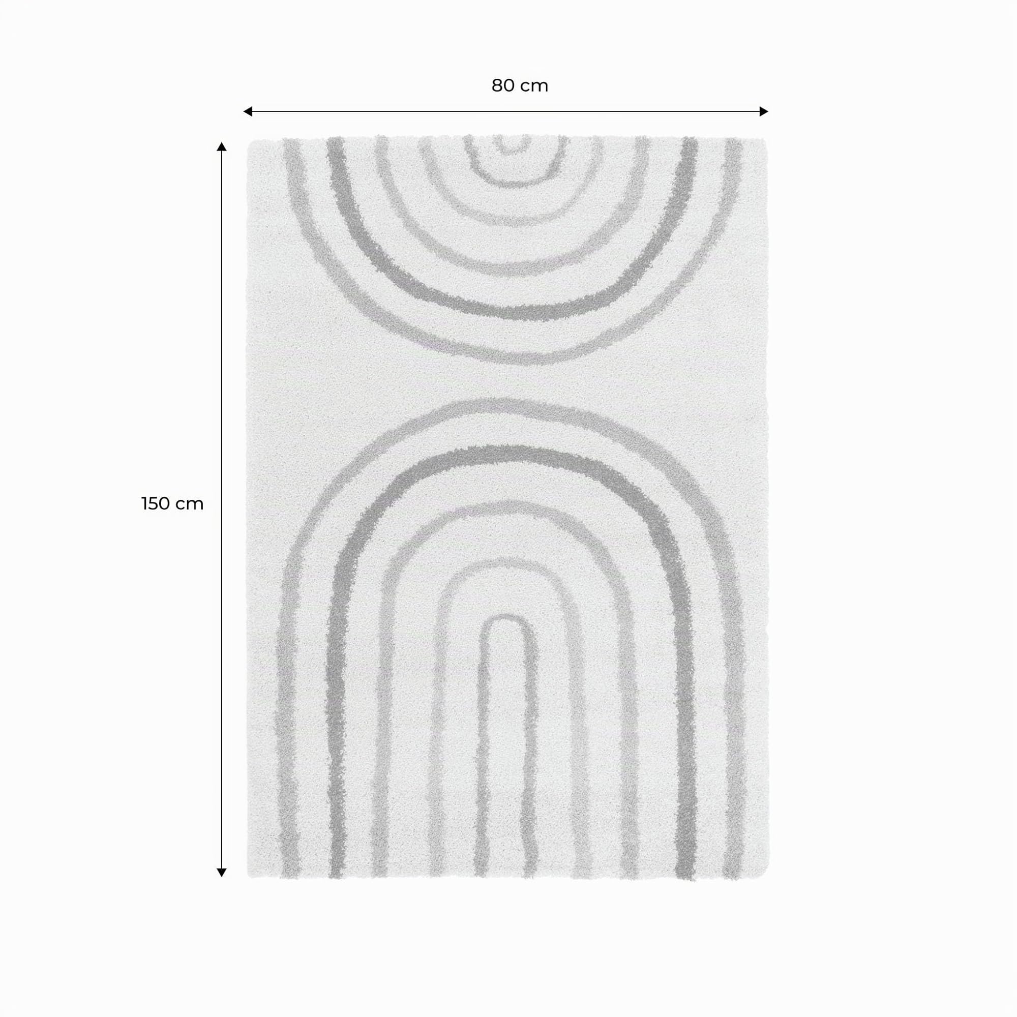 sweeek - Tapis Enfant Arc-en-Ciel 80x150cm. Tapis intérieur crème et Multicolore. Poils Longs Shaggy