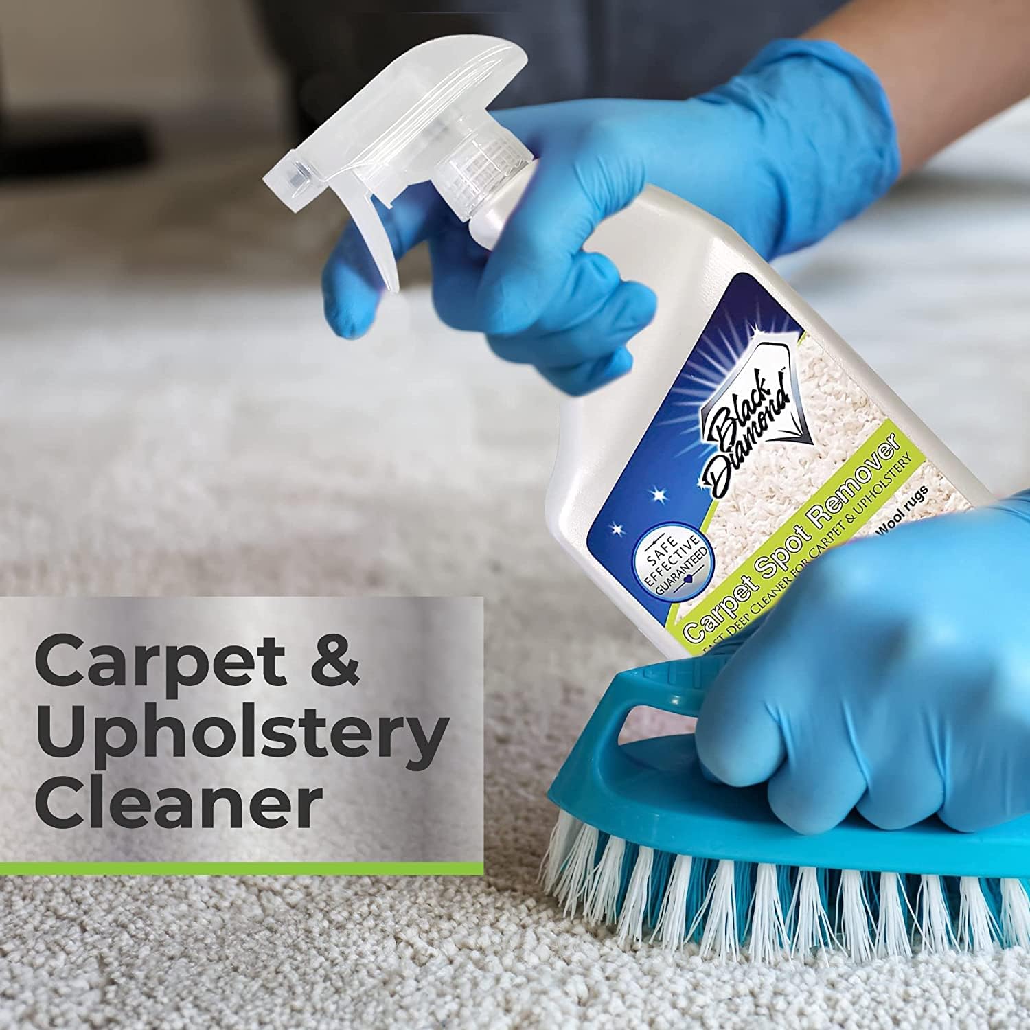 Black Diamond Stoneworks Carpet & Upholstery Cleaner: Fast Acting Deep Cleaning Spot & Stain Remover Spray Also Works Great on Rugs, Couches and Car Seats (1-Quart/1-Gallon)