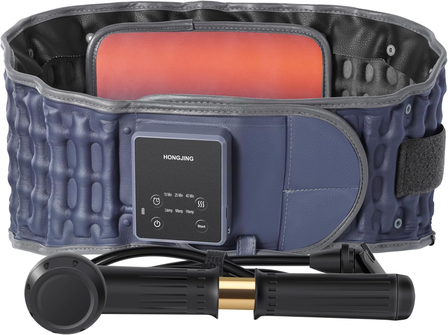 HONGJING Cordless Heated Decompression Back Belt Lumbar Support for Lower Back Pain Relief Low Back Traction with Heating, Powered by Rechargeable Battery, One Size Fits 29-49 Waist