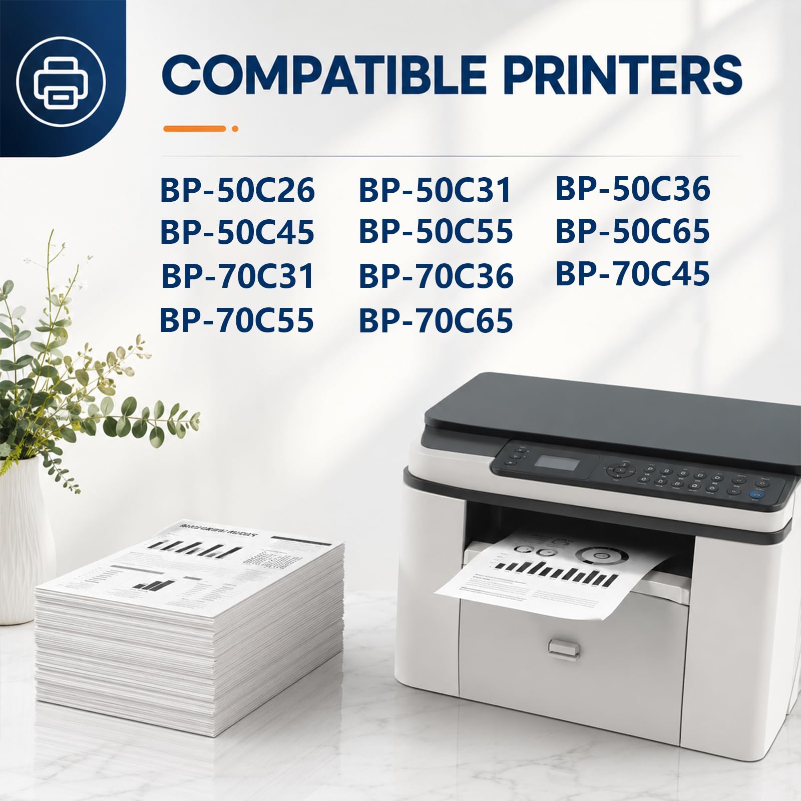 Cartuccia di toner BP-NT70BA, sostituzione nera ad alta resa per la stampante Sharp LaserJet BP-50C26 50C31 50C36 50C45 50C55 50C65 70C31 70C36 70C45 70C55 70C65 ,1Pack