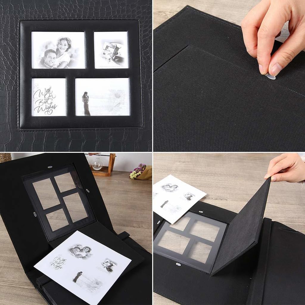 Libro de fotos intersticial, álbumes de fotos con ventana, álbum de fotos de aniversario para fotos de bebés de pareja familiar
