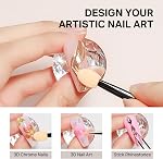 MIZHSE Cream 3D Nail Gel Sculpting Gel for Nails Clear Painting Gels Polish | No Wipe,Nails Rhinestone Decoration Sculpture LED Curing Requires with Chrome Powder