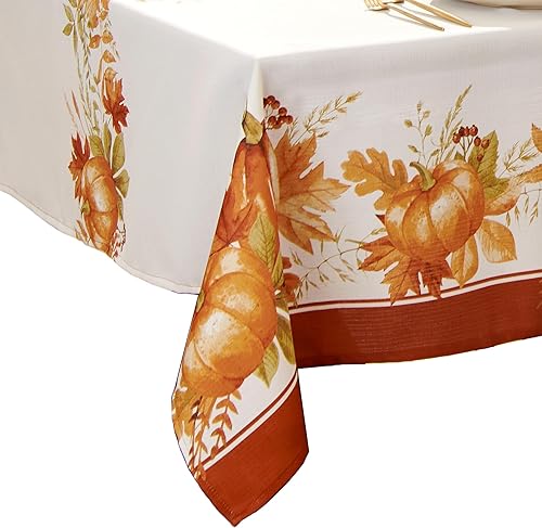 Elrene Home Fashions Mantel rectangular de otoño con diseño de calabaza, 60 x 84 pulgadas, multicolor