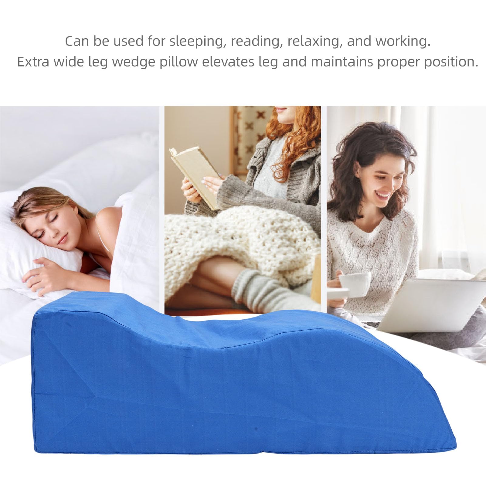 Qcwwy Almohada Elevadora para Reposapiernas para Cama, Cómodo Cojín Ortopédico con Funda Extraíble y Lavable, Cojín de Apoyo para Piernas y Rodillas para Recuperación del Sueño