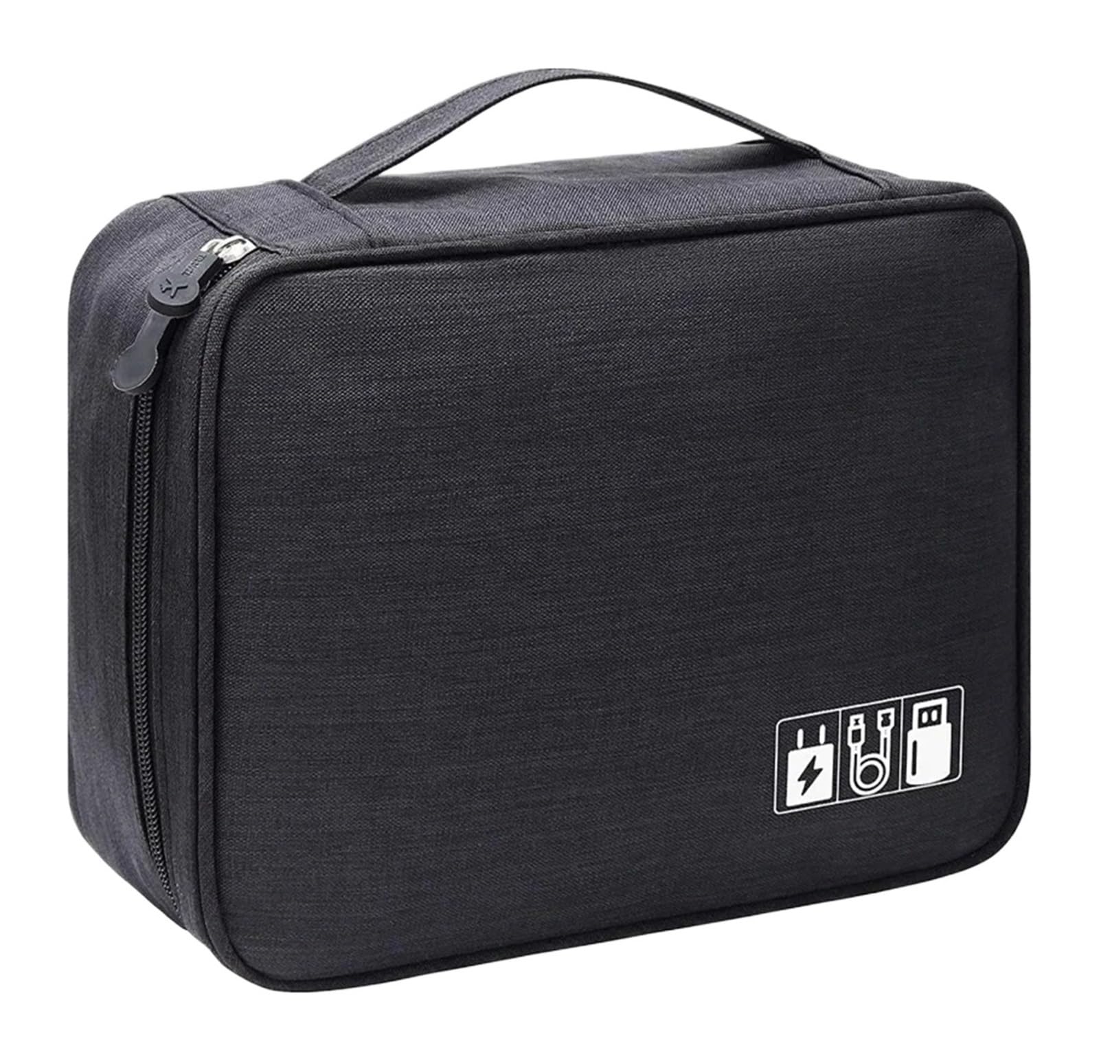 1pc Waterproof Portable Electronic Organizer Pouch Digital Cable & Gadget Storage Bag(Black)