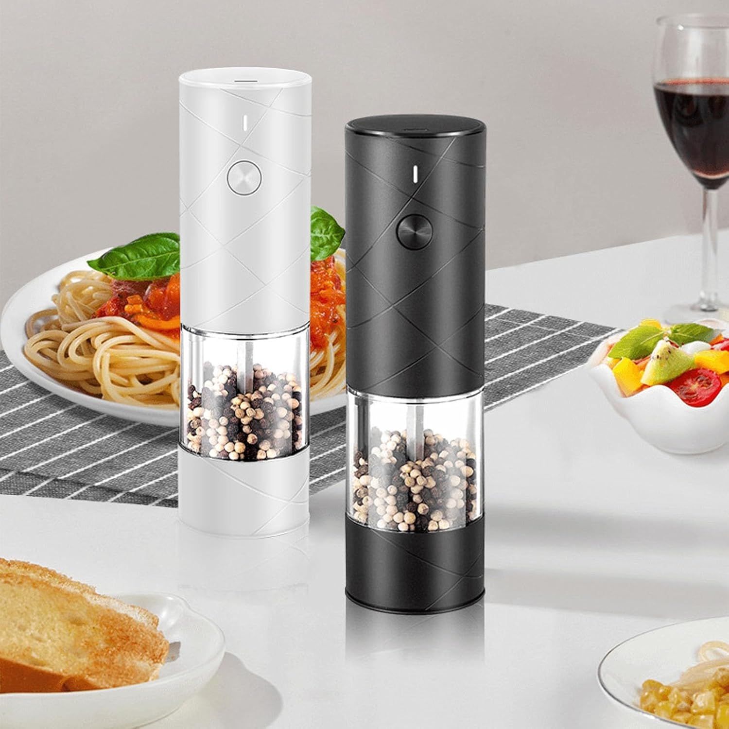 100ML Rechargeable Automatic Salt Mill Refillable Electric Salt Grinder 100Ml Large Capacity One Handed Operation with Adjustable Coarseness for Kitchen, Restaurant and BBQ(Black 1)