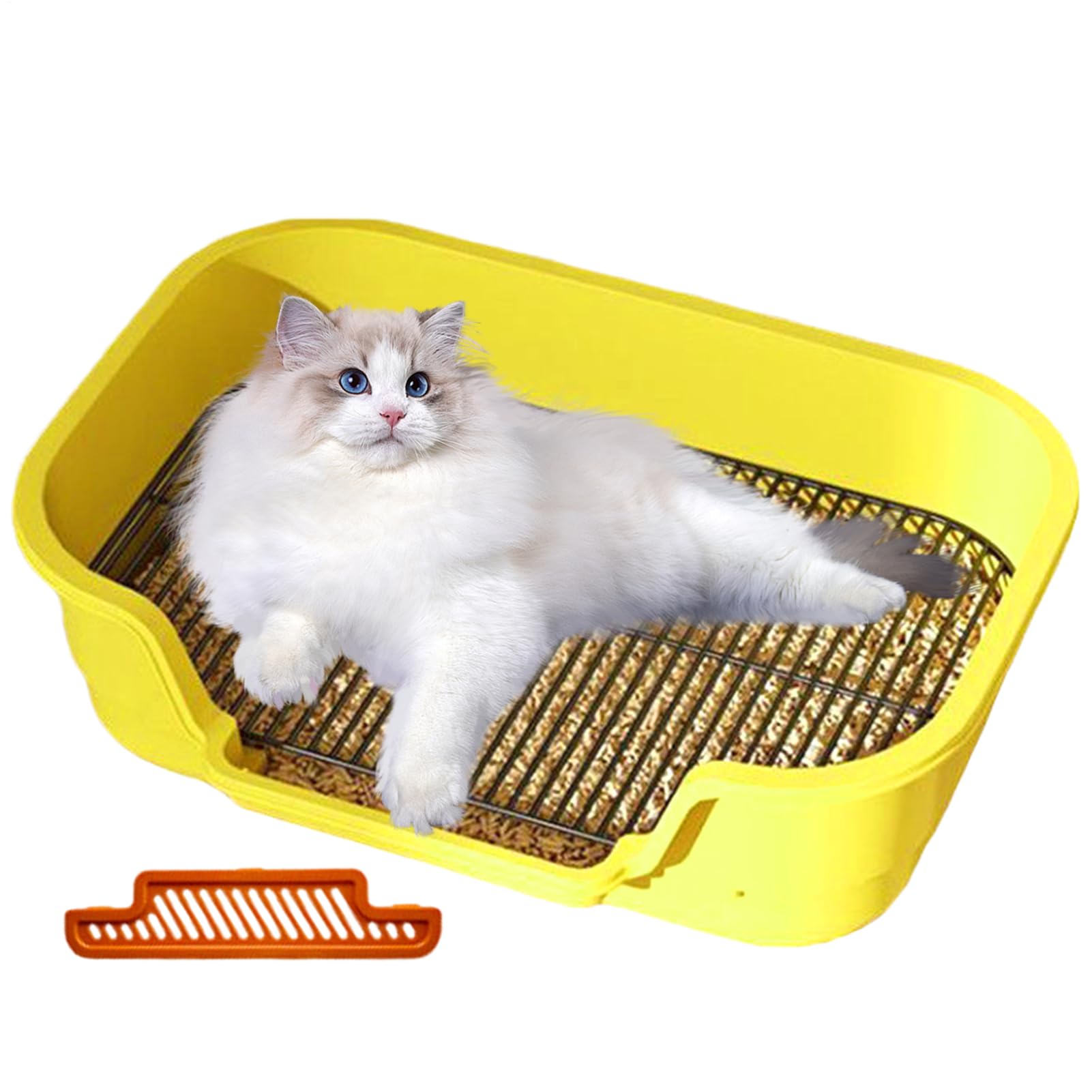 Bandeja para gatos con rejilla de acero inoxidable para perros