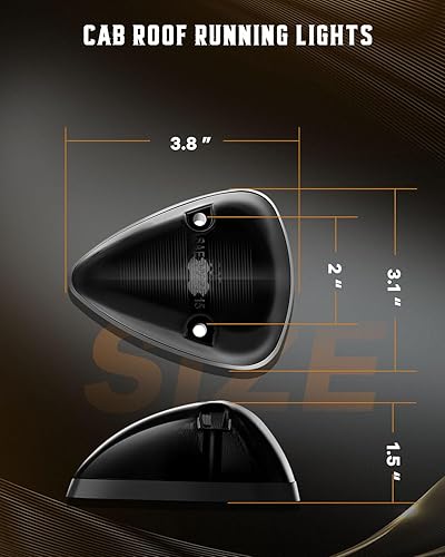 Miniatura 6 de cciyu Reemplazo para 94-98 para Dodge para Ram 2500 3500 Black Smoked Cab Roof Top Marker Lámparas de Correr con bombillas LED blancas (5 piezas)