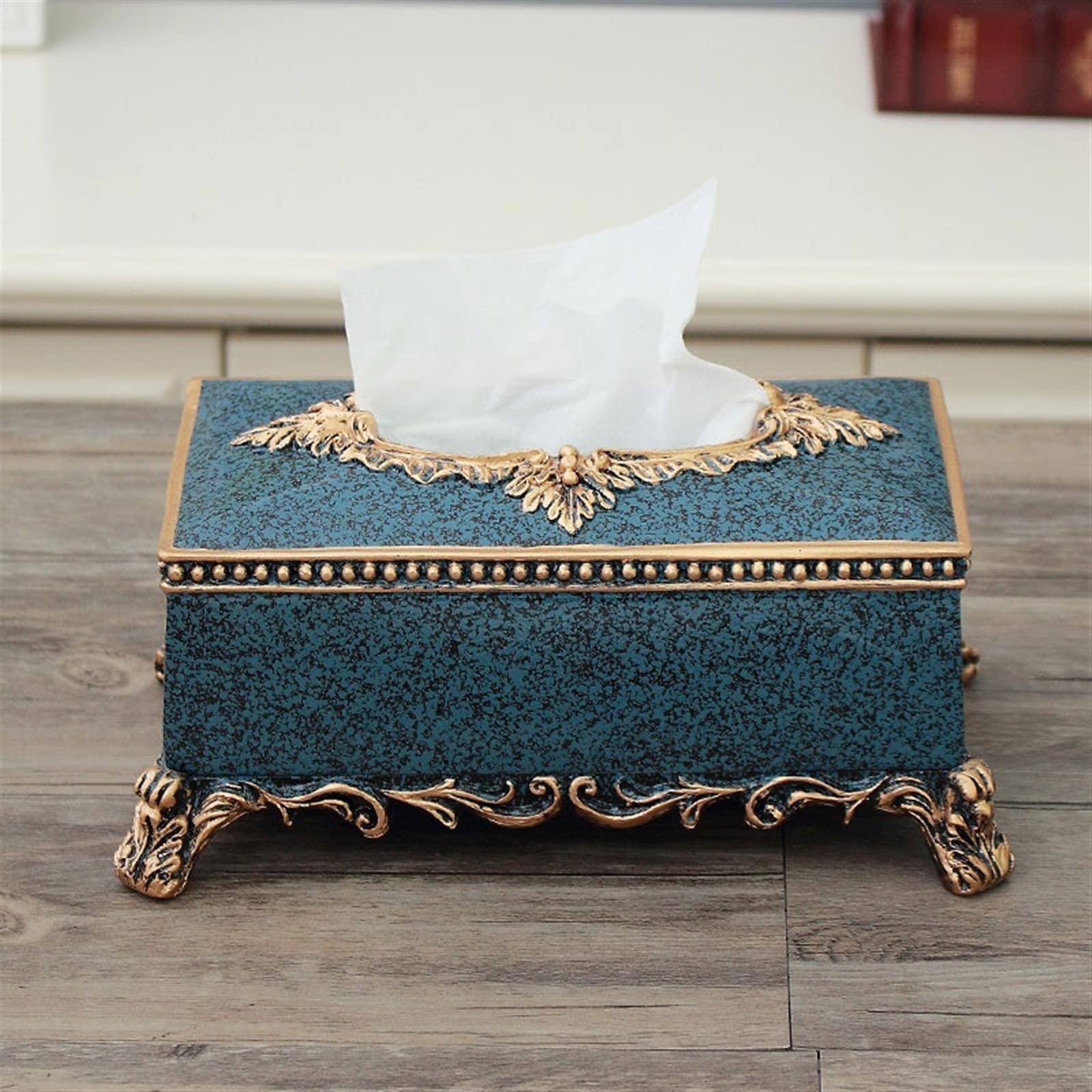 Portafazzoletti Multifunzionale Scatola di tessuto semplice retrò Stile country Scatola di carta di pompaggio di lusso leggera Scatola di immagazzinaggio di tessuto in resina Ornamenti di decorazione