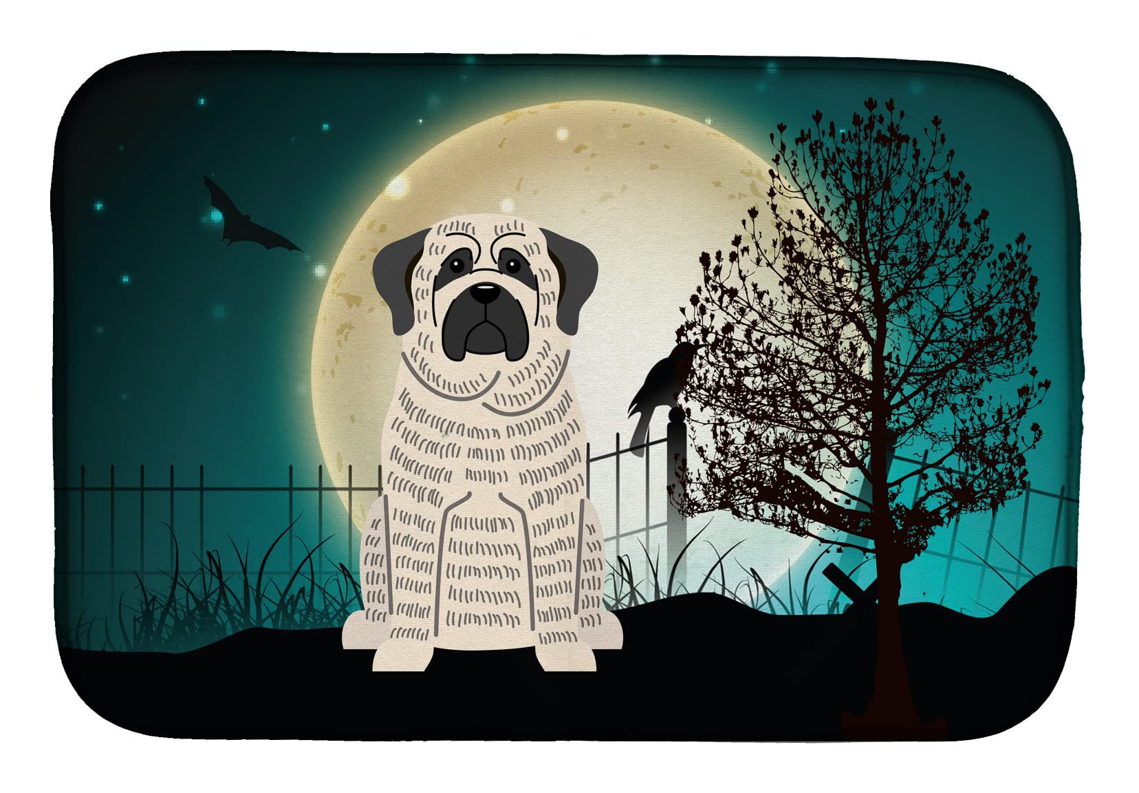 Tapis séchage vaisselle absorbant Mastiff Brindle motif Halloween