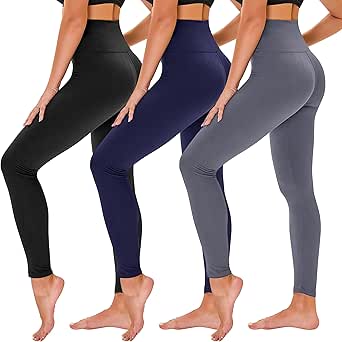 TNNZEET 3 Pack High Waisted Leggings for Women - Black