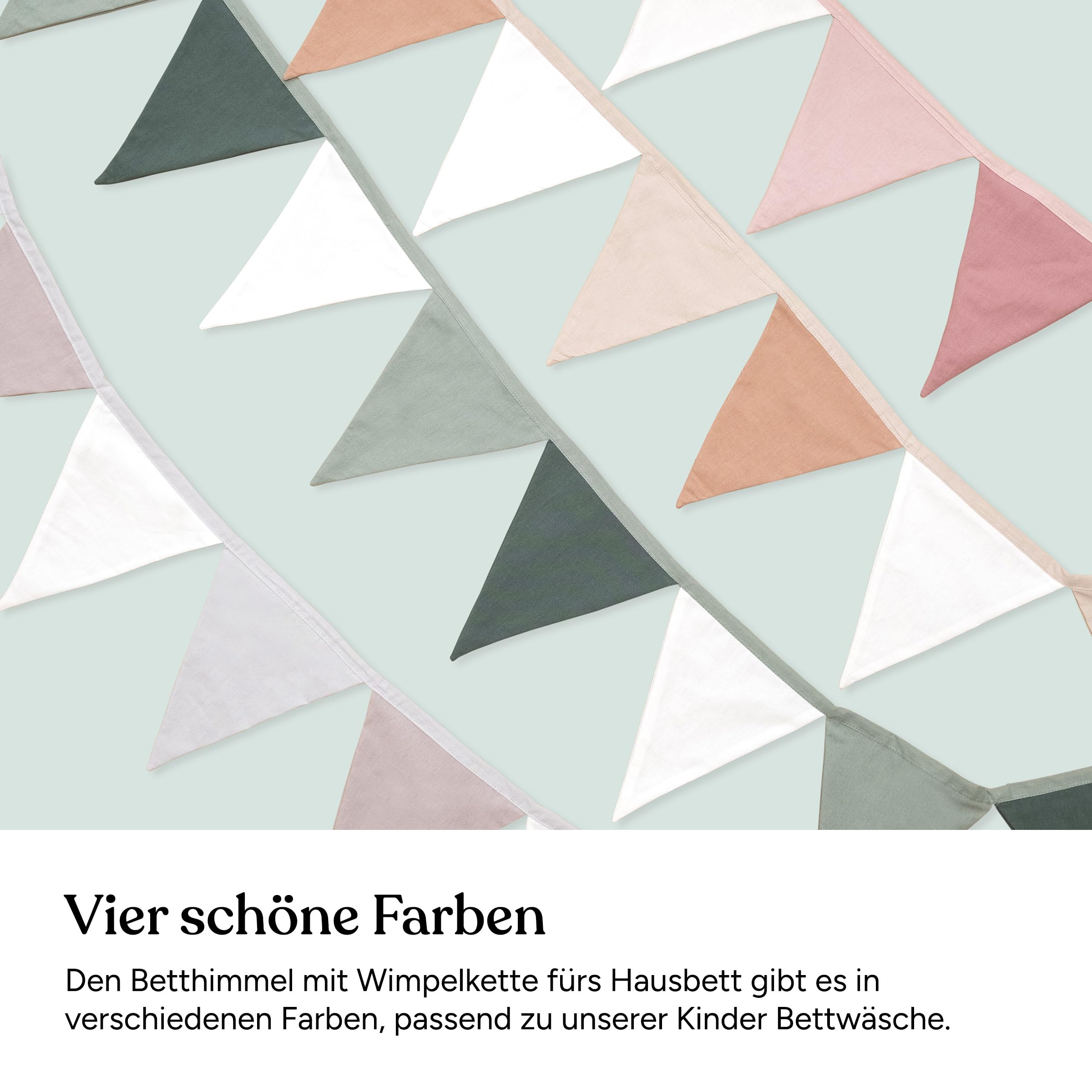 Ehrenkind® Kinderzimmer-Deko-Set: Betthimmel & Wimpelkette für magische Momente | Oeko-TEX Zertifiziert | Kinderzimmer Deko | Betthimmel Kinderzimmer, 120x200 Beige