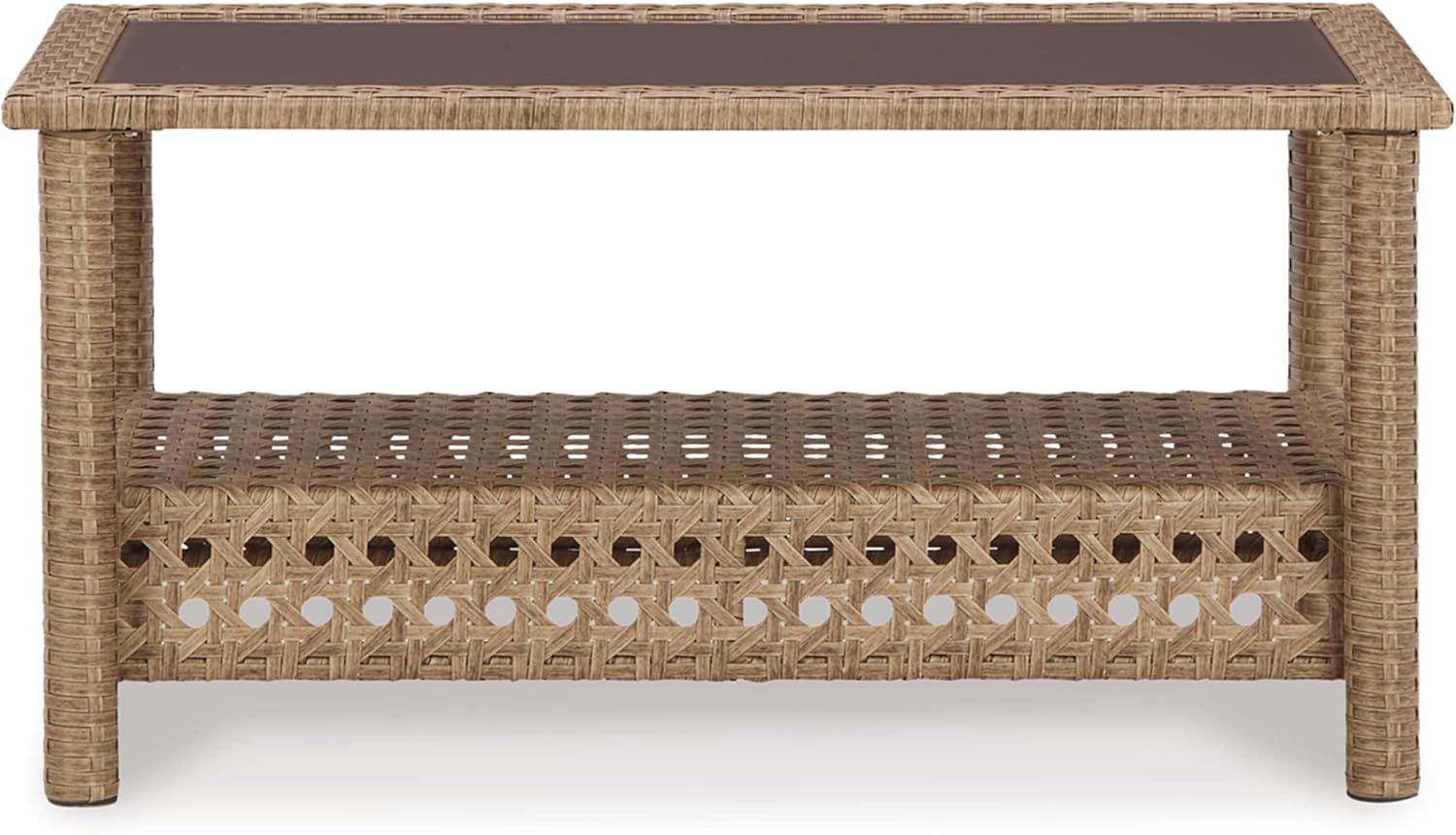 Driftwood Resin Wicker Outdoor Loveseat and Table Set