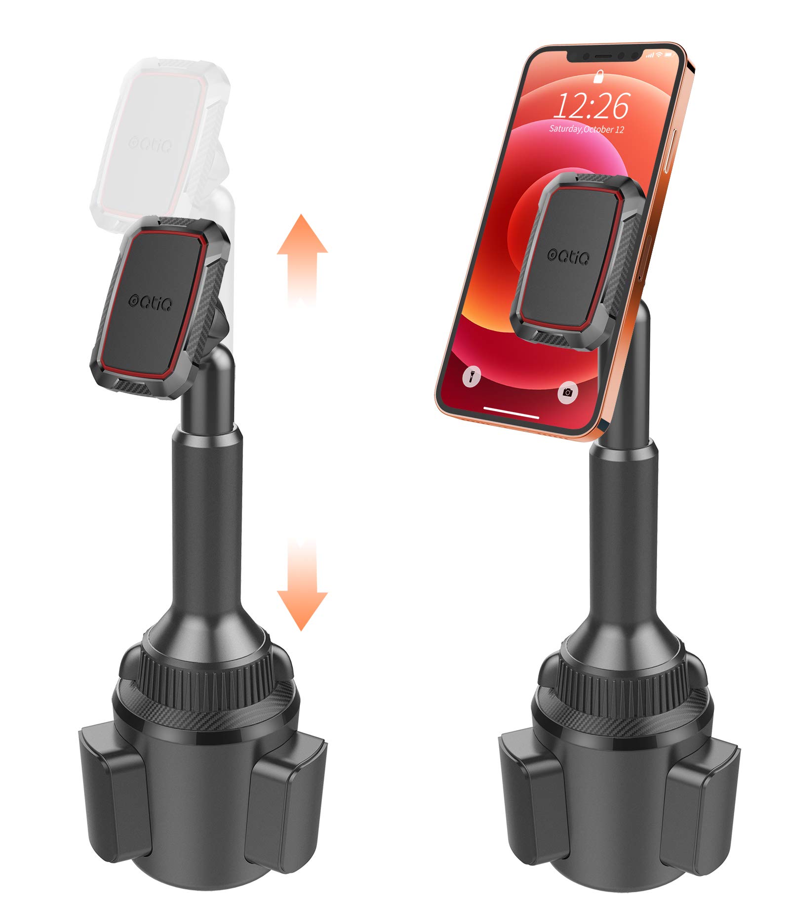 OQTIQPhone Mount Magnetic, Universal Cup Holder Fit Phone Car Truck Mount Cup Holder Compatible with iPhone Samsung Galaxy LG and More, Extra Strong with 6 Magnets
