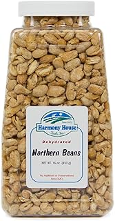 Harmony House Foods TRUE Dehydrated Great Northern Beans - Easy Cook (16 oz, Quart Size Jar)