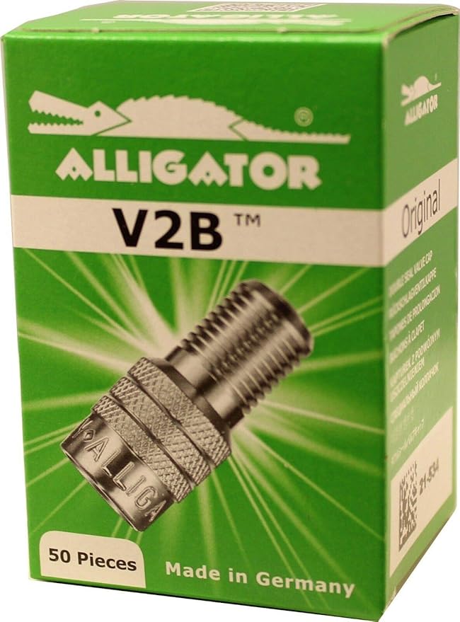 Alligator V2B 50 Pack Inflate Through Valve Stem Cap "Gator" Auto RV
