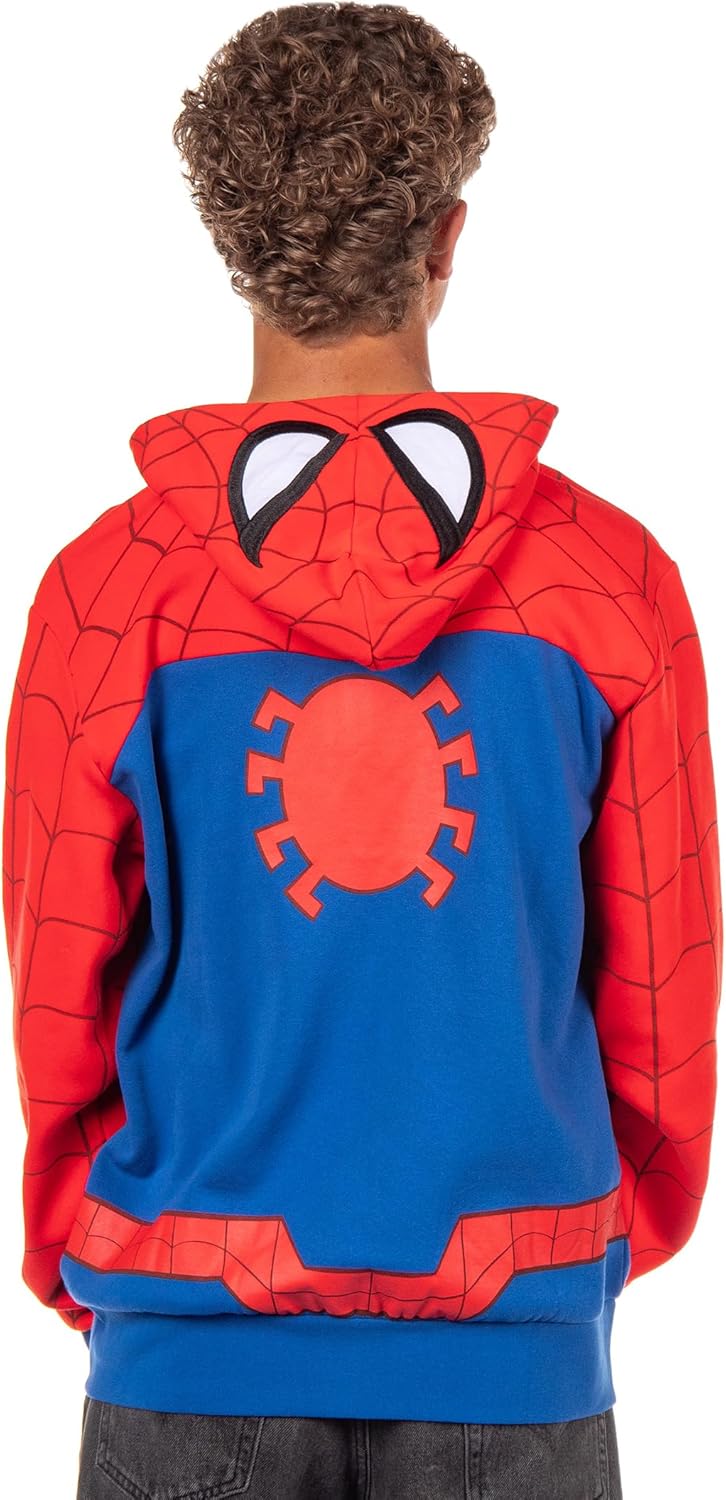 Marvel Spider-Man Hoodie Men's Cosplay Costume Zip Up Hooded Sweatshirt - Image 4