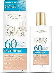 L'Oréal Paris Solar Expertise, Protetor Solar Facial The Invisible Fluido FPS60 com Ácido Hialurônico e Tecnologia NETLOCK, Alta Proteção Solar com Ação Anti Idade, Cor 2.0 40g