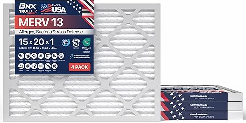 Miniatura 164 de BNX TruFilter - Filtro de aire 14 x 25 x 1 MERV 8, electrostático plisado para defensa contra polvo y mascotas, para aire acondicionado, HVAC