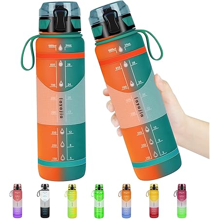 layajia Water Bottle, 34oz Nonslip Gallon Water Bottle, Leakproof BPA Free Tritan Sports Water Jug with Removable Strainer, Suitable for Gym Outdoor Sport, Campus, Ensure that Drink Enough Water