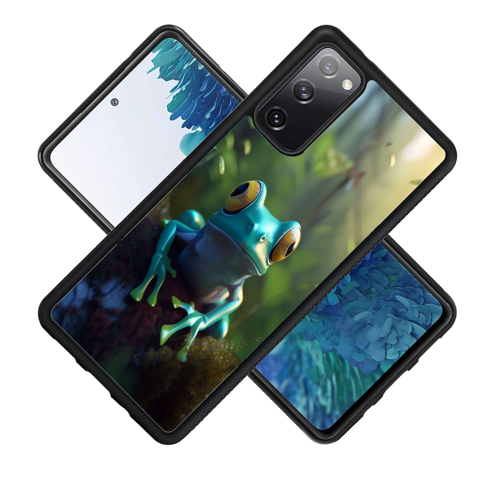 Case for Samsung Galaxy S20 FE Anime Frog Watercolor YY26, Black Anti-Scratch Shockproof Slim Rubber Frame Mobile Cellphone Smartphone Case