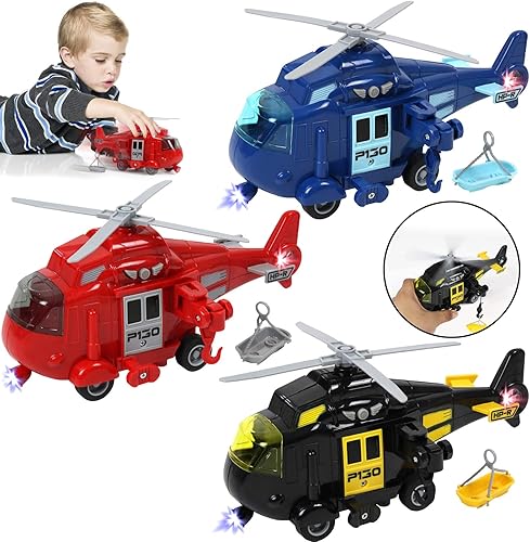 Miniatura 3 de TeganPlay Camión de construcción de juguetes para niños pequeños  Alimentado por fricción con luces y sonidos  Incluye tractor, mezclador de cemento