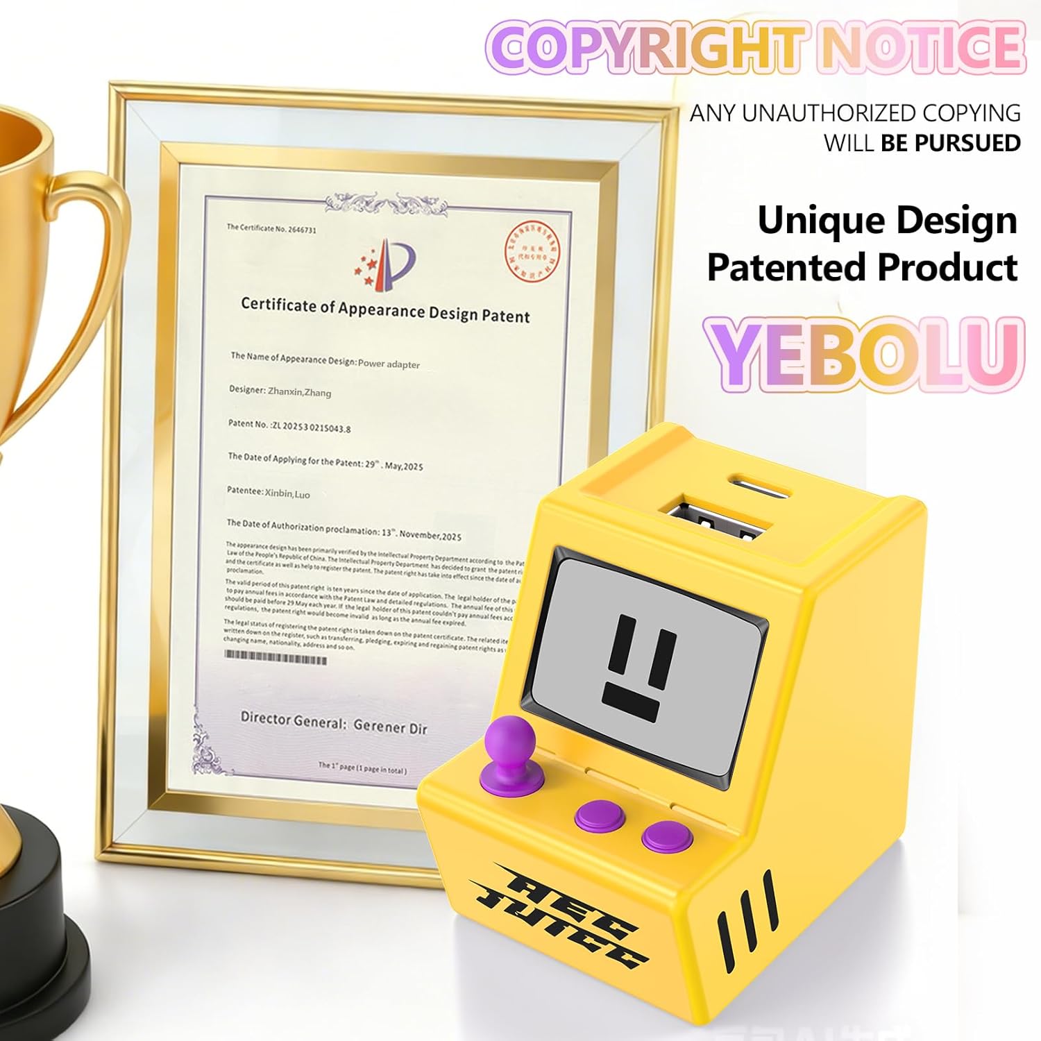 30W USB C Wall Charger Dual USB A Charger Block with Foldable Plug 3A Fast Charging Type C Phone Block Charging Box Brick for iPhone 17, Air, Pro, Pro Max, for iPad for Samsung Galaxy, Yellow - Image 7