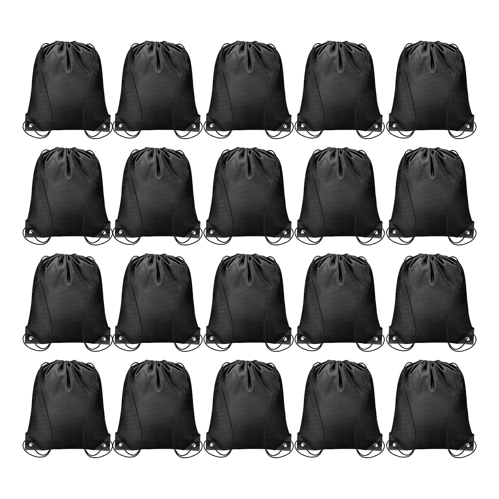 Muiltvoe 20pcs Drawstring Bags Draw String Backpack Bulk Polyester Sport Draw String Bag Gym Sack Cinch Tote String Backpack for Gym Party Sport Trip Swimming Beach, Orange