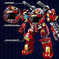 Vista 3 de HIGH GODO Mech Robot - Juego de bloques de construcción transformables para adultos, City Warrior Justice Hero Soldier Mech Model Building Kit, Cool