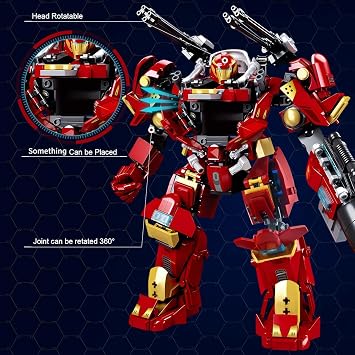 HIGH GODO Mecha Robot Building Blocks, 588 PCS Mecha Decoration Model with Multiple Weapons, Robot Gift for Adult Collector Teen ab 15+