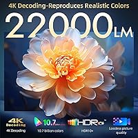 Vista 6 de [Compatible con Netflix y Dolby Audio] Proyector inteligente con WiFi6 y Bluetooth5.3, enfoque eléctrico y corrección automática keystone