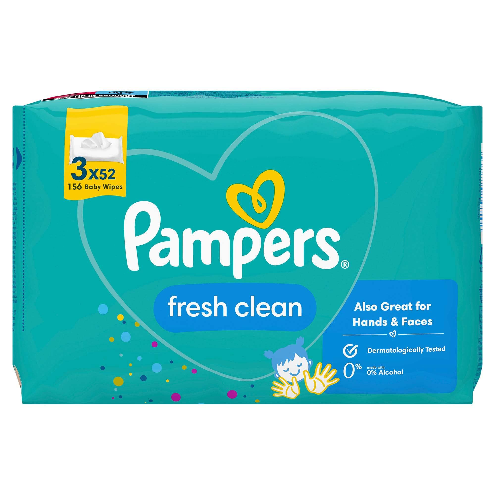 Pampers Fresh & Clean Islak Bebek Mendili (3 paket = 156 Islak Mendil)