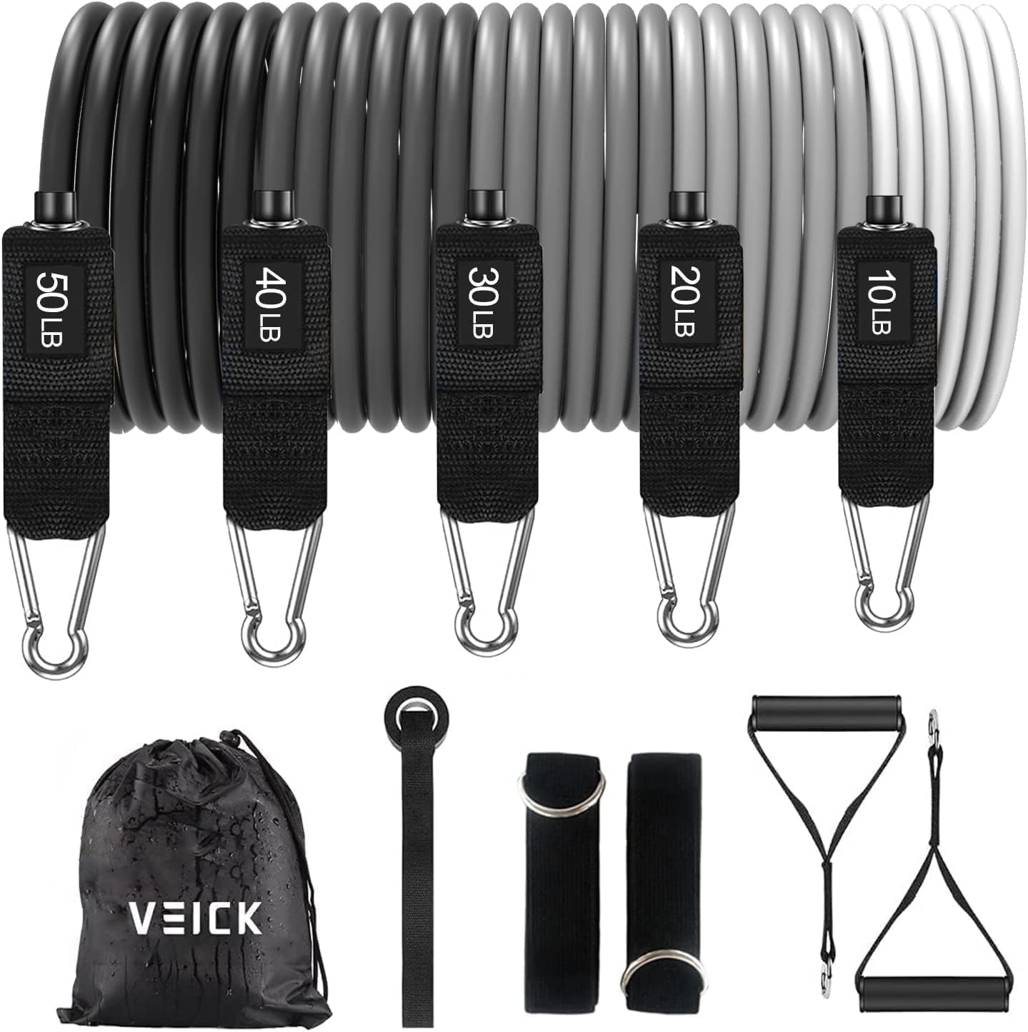 VEICK Resistance Bands with Handles, Exercise Tube Bands Set for Workouts