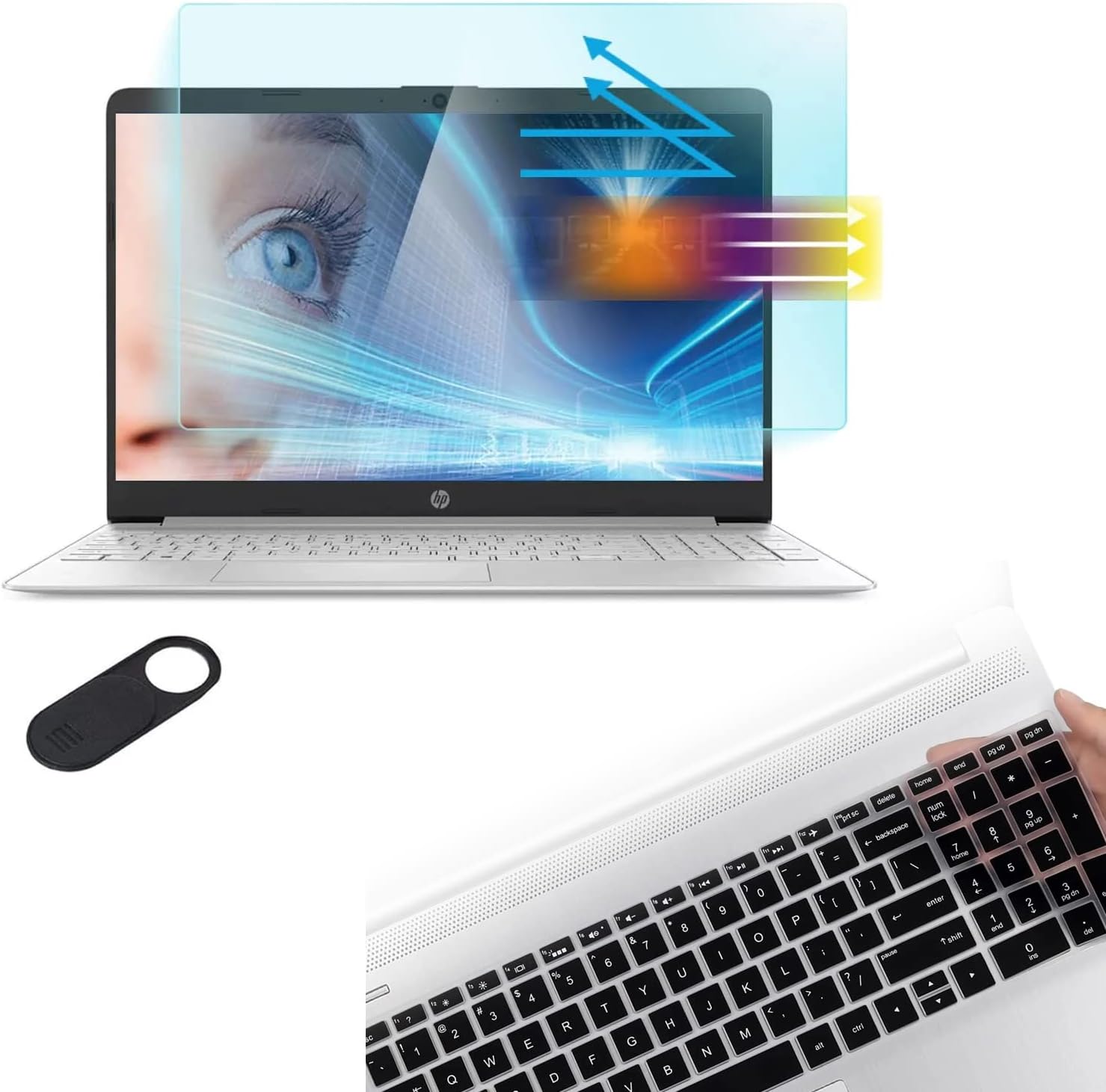 Anti Blue Light Screen Protector & Keyboard Cover for 17.3