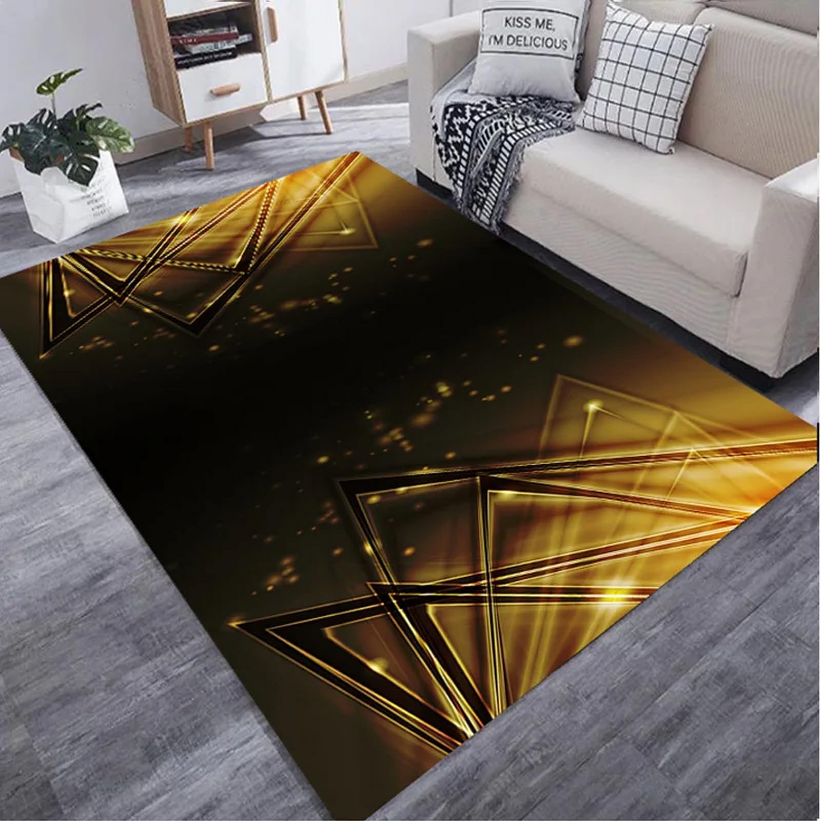 Tapis de chambre style moderne et antidérapant pour sécuriser le salon