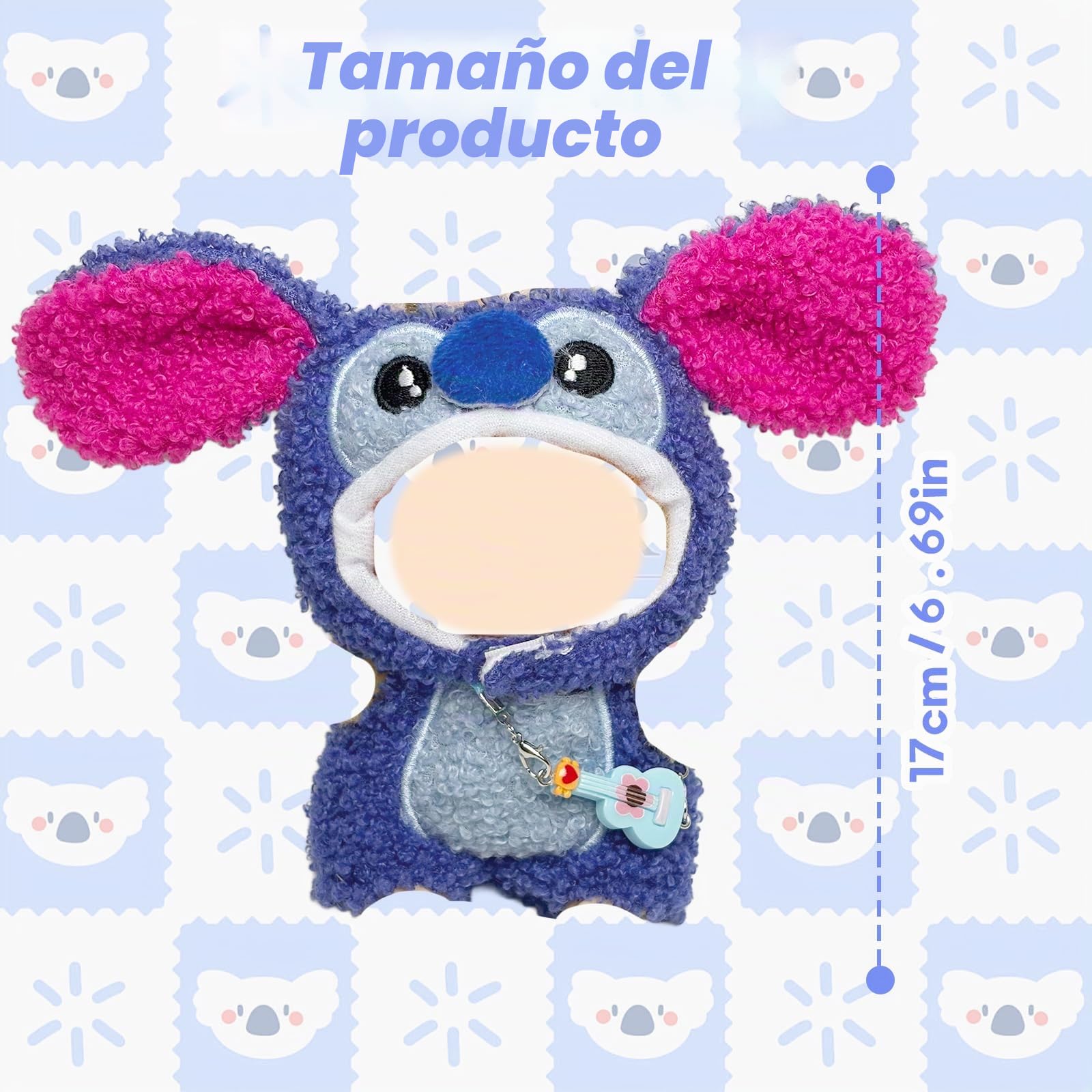 3 piezas de ropa de muñeca azul para muñecas de 17 cm, los juegos de accesorios de muñeca incluyen 1 mameluco, 1 sombrero, 1 colgante para niña, para los mejores regalos, sin muñeca