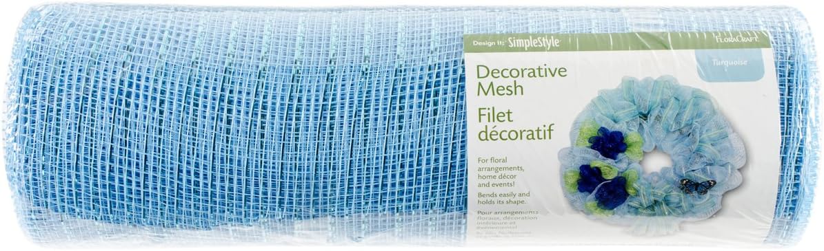 FloraCraft Decorative Mesh 21 Inch x 8 Yard Blue/Mint