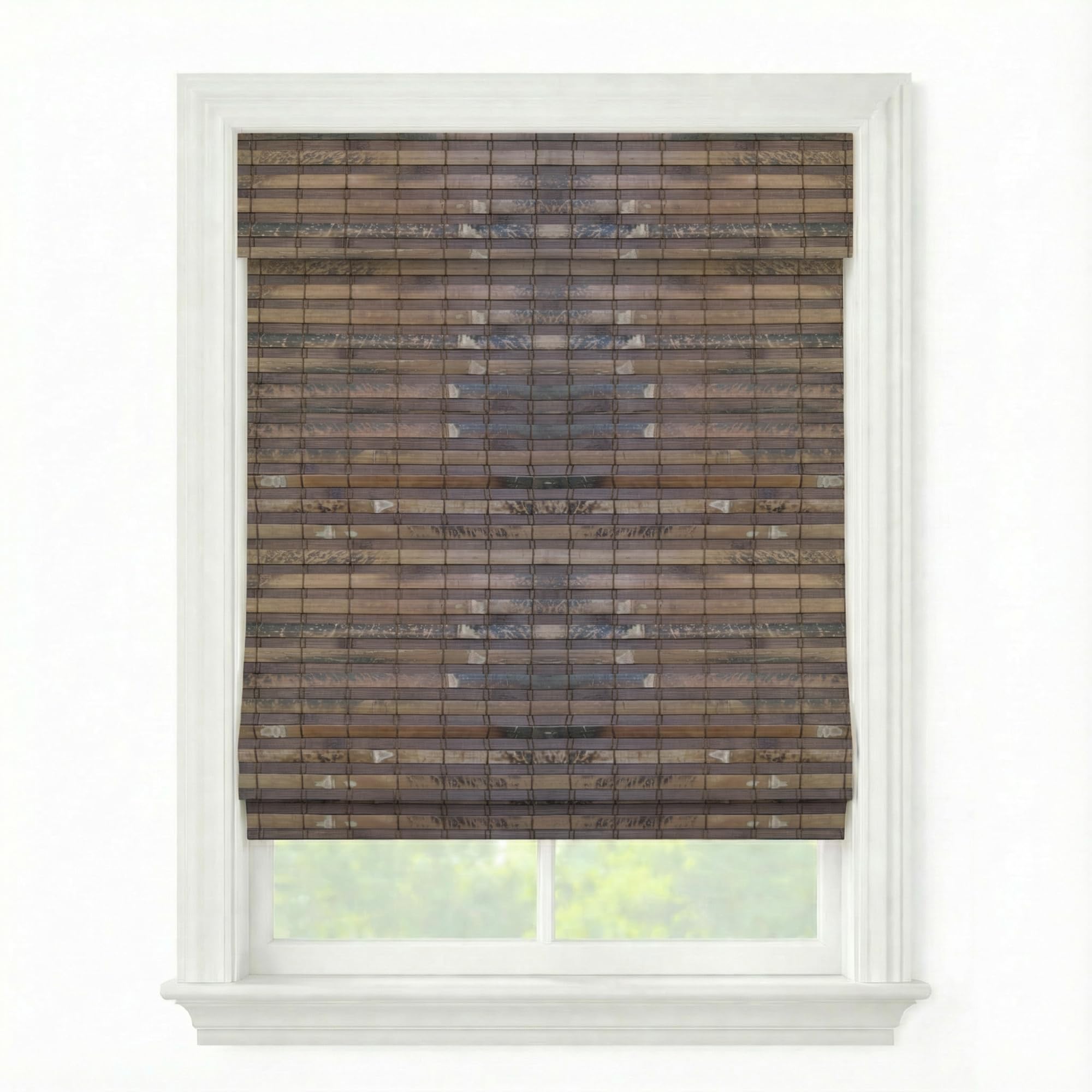 Cordless Woven Wood Roman Shades, 55W x 60H, Hatteras Cocoa, Sizes 20-72 Wide and 24-72 High