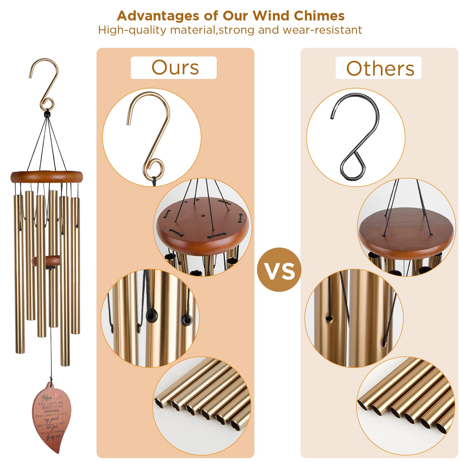 Kolibri Windspiel Für Trauerfälle - Besonderes Beileidsgeschenk Mit Gedenkkarte