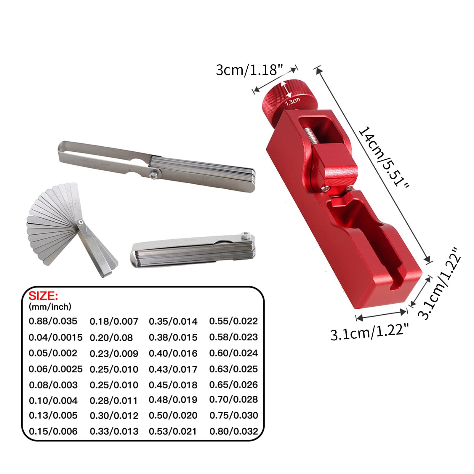 Car GapsTool Pinza Candela con spessimetri Strumento di Regolazione Gap per la Maggior Parte delle Candele da 10mm 12mm 14mm 16mm