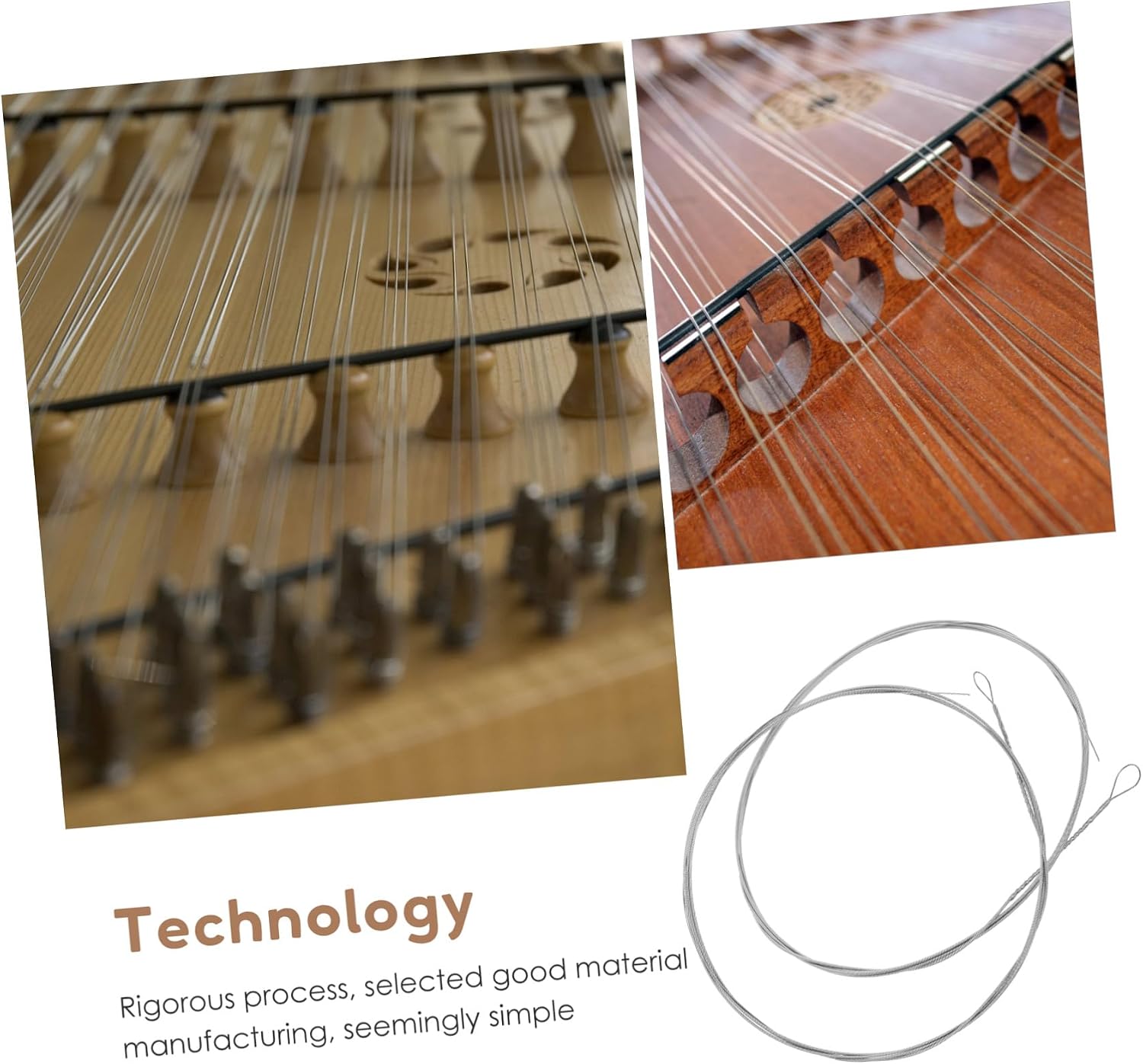 2Pcs Steel Dulcimer Strings Replacement Musical Instrument Parts Easy to Use Fit for Yangqin Yangqin Strings Accessory