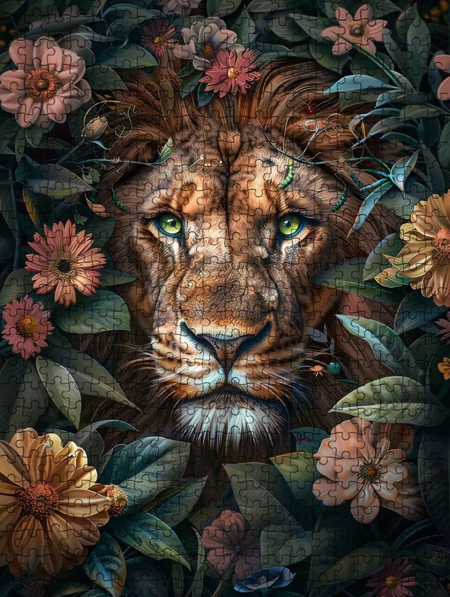 Blumen Tiger Puzzle 5000 Teile Erwachsene, Jigsaw Puzzle 5000 Teile, Komplex Herausfordernd Puzzles, Familie Aktivität Spiele, Impossible Klassische Puzzles, für Wanddekoration und Geschenke FNKL2-475