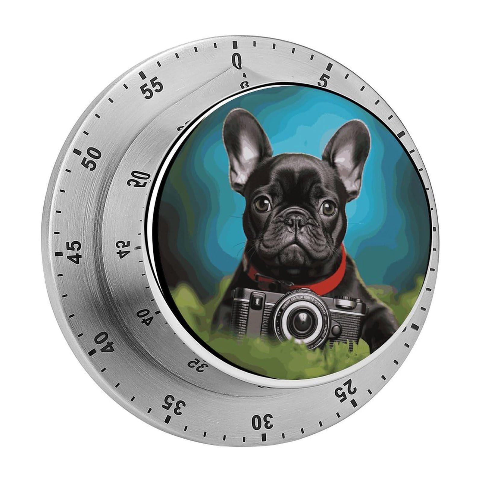 Bulldog Puppy Kitchen Timers Magnetic Back Manual Countdown Timers for Classroom Home Gym Tanning