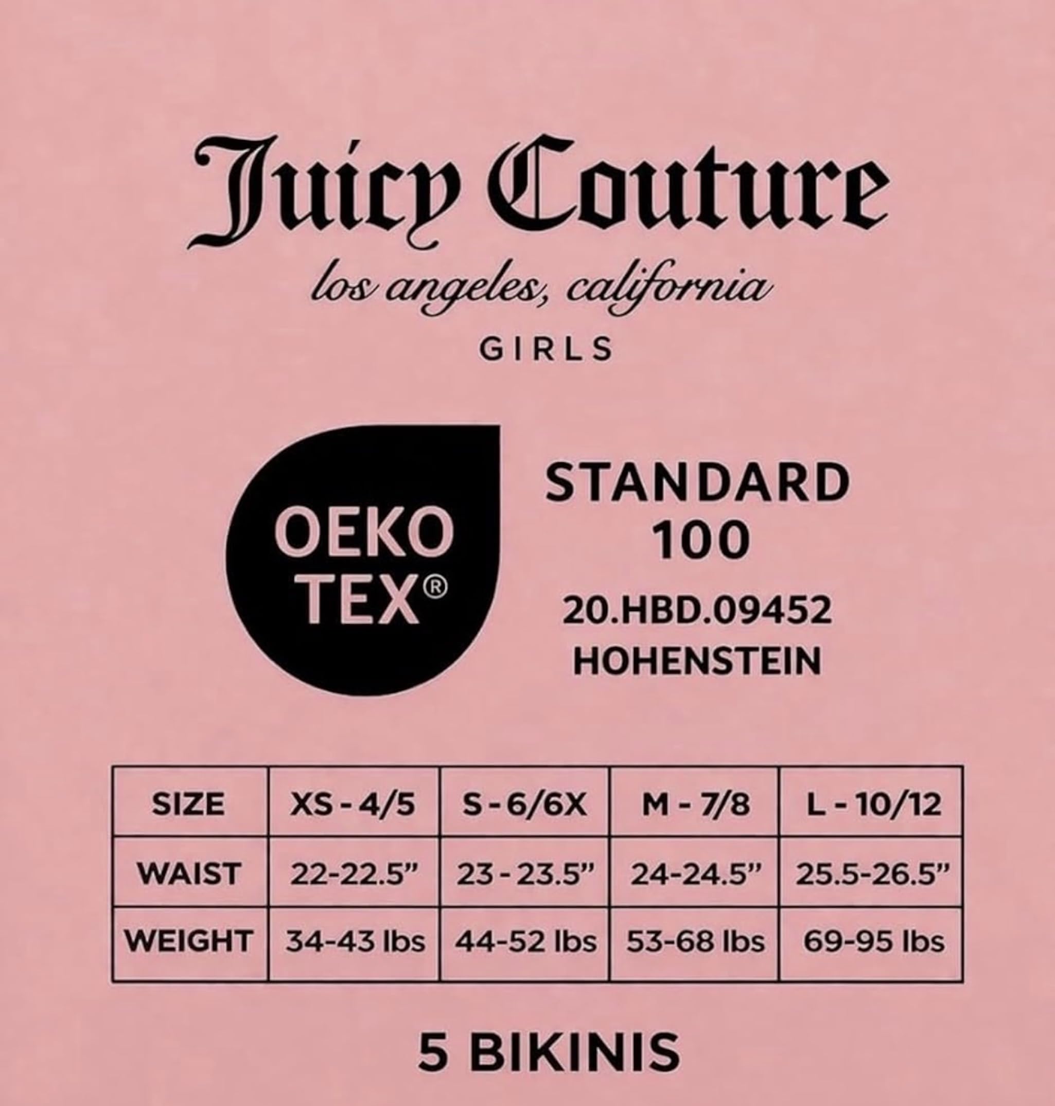 Juicy Couture Mädchen Bikini Slip Unterwäsche 7er Pack