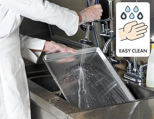 Miniatura 5 de CURTA Paquete de 6 bandejas de aluminio perforadas, con certificación NSF de tamaño completo de 26 x 18 pulgadas, bandeja para hornear