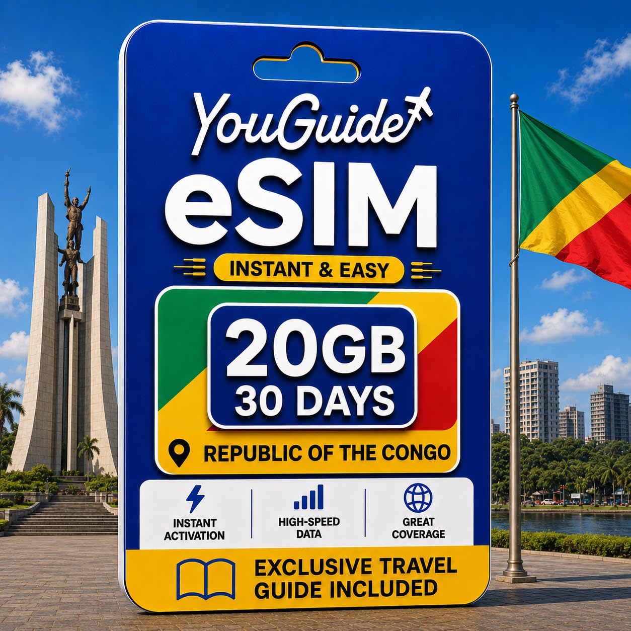 República del Congo eSIM 20GB 30Days