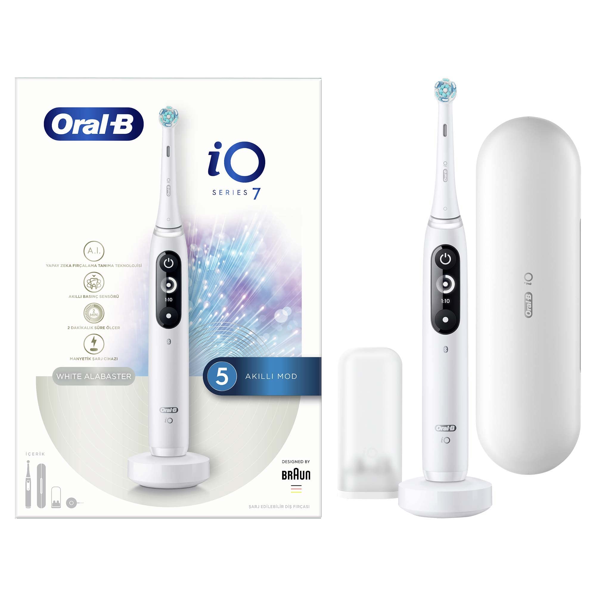 Cepillo de dientes eléctrico rotativo Oral-B iO blanco para adultos
