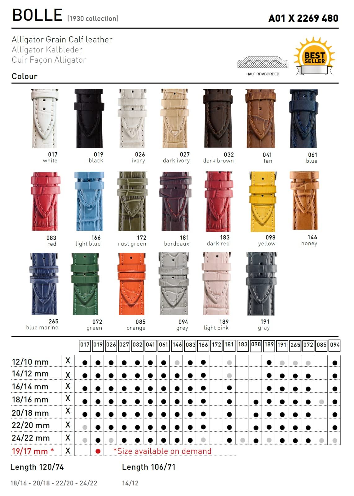 Morellato Alligator-geprägtes echtes Kalbsleder-Uhrenarmband – Edelstahl-Schnalle aus der 1930er-Kollektion