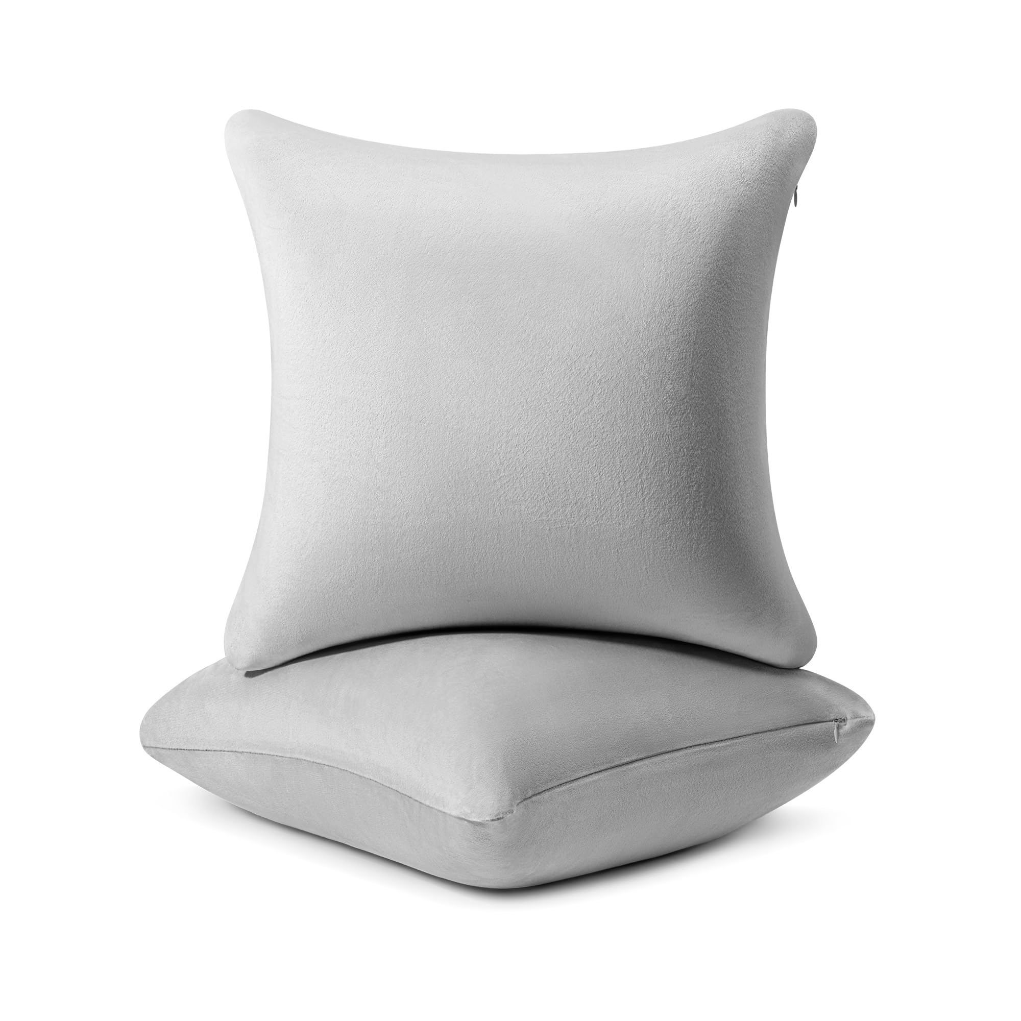 AM AEROMAX 18 ×18 Pillow Insert (Pack of 2) Memory Foam Throw Pillow Insert Sham Square for Decorative Cushion Bed Couch Sofa Without Deform After Longtime Use(Grey)