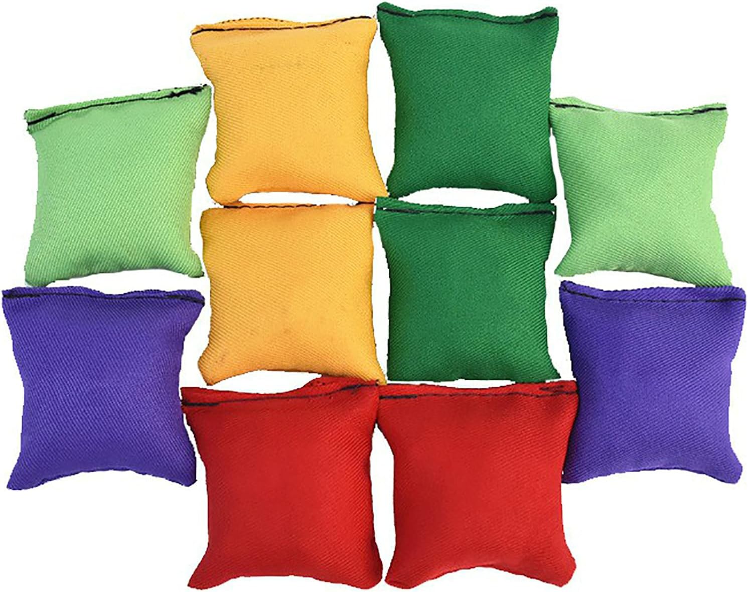 Bean Bags Throwing, Multicolor Bean Bag Toss Se Throwing Cornhole Bean Bags Toss Game, Kids Throwing Sand Bags For Fun Sports Outdoor Family Games (10Pcs, Random Color)